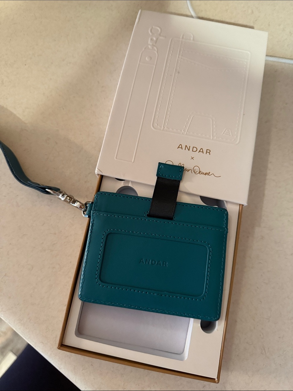 Denner Andar Teal Card Holder with Strap NWT - Picture 2 of 2